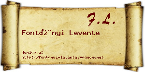 Fontányi Levente névjegykártya