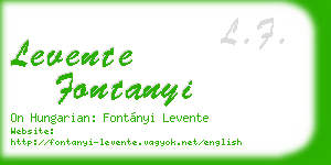 levente fontanyi business card