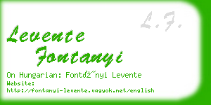 levente fontanyi business card